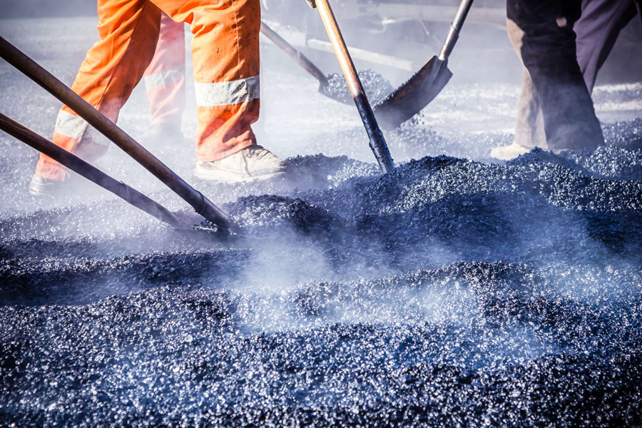 Construction points of asphalt road